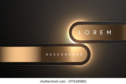 Abstract golden lines and shapes background