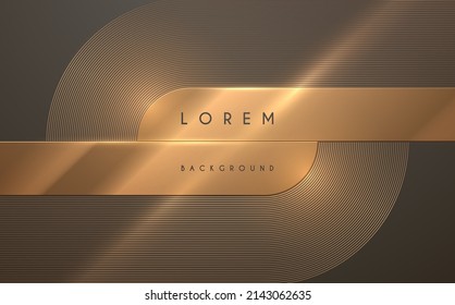 Abstract golden lines and shapes background