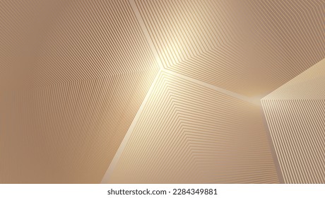 Abstract golden lines texture background shaped like tall buildings looking up