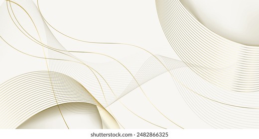 Abstract golden lines waves isolated on a white background