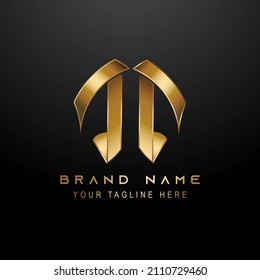 abstract golden logo with dark background