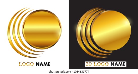 Abstract golden logo design.