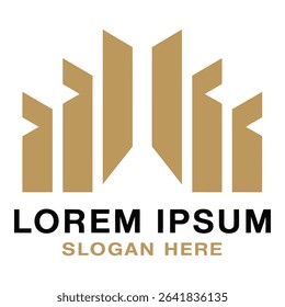 Abstract golden logo design isolated on white background
