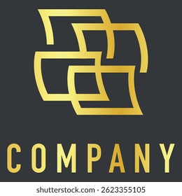 An abstract golden logo on a dark background with the inscription “COMPANY”, symbolizing a professional, stylish, premium brand or company.


