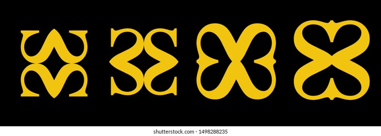 abstract  golden luxury logo icon symbols vector