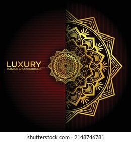 Abstract golden mandala background design art