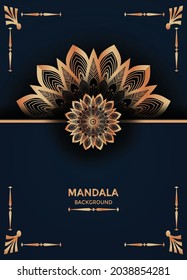 Abstract golden mandala decorative background Premium Vector