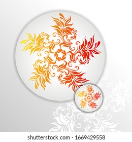 Abstract golden mandala on white isolated background. Vector mandala in gold and white background. 