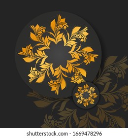 Abstract golden mandala on white isolated background. Vector mandala in gold and black background. Luxury Mandala Ornamental.