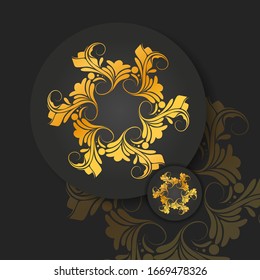 Abstract golden mandala on white isolated background. Vector mandala in gold and black background. Luxury Mandala Ornamental.