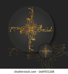 Abstract golden mandala on white isolated background. Vector mandala in gold and black background. Luxury Mandala Ornamental.