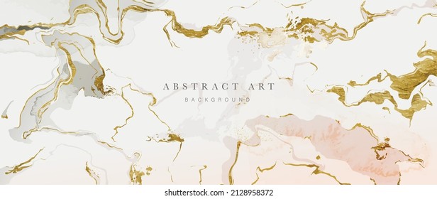 Abstract golden marble pattern background. Luxury wallpaper with gold shade, rose gold and white watercolor. Elegant marble surface design for banner, covers, wall art, home decor and invitation.