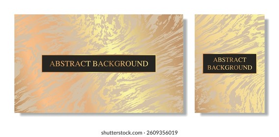 Abstract golden marble texture background with elegant black label. Luxurious metallic swirl design for posters, invitations, or social media templates.