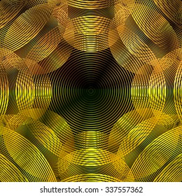 Abstract golden mesh lines, vector background