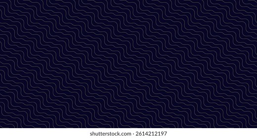 Abstract golden minimalist seamless pattern with diagonal wavy lines, thin stripes, liquid fluid shaped, waves. Gold and black outline background. Simple linear texture. Repeated minimal luxury design