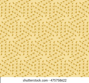 Abstract golden modern seamless pattern with random shape hexagon. Vector illustration. Beautiful background. Texture of gold color