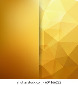 Abstract golden mosaic background.  Blur background.  Triangle geometric background. Design elements. Vector illustration. Yellow, beige, brown colors. 