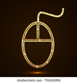 Abstract golden mouse on computer