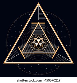 abstract golden mystical illustration.