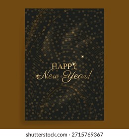 Tarjeta de Vector Abstractas de oro del año Nuevo