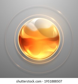 Abstract golden oil sphere with light effect