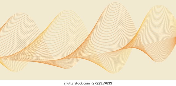 Diseño de fondo Abstractas de superposición de ondas de color naranja dorado con Elementos de textura sutiles