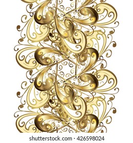 Abstract golden ornament. Oriental vector pattern with arabesque and floral elements.