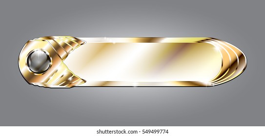 Abstract golden oval background with a black design element, with space for your text. Vector illustration.