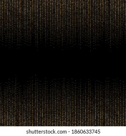 Abstract golden particles on a black background