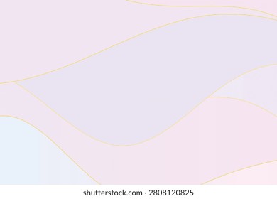 Abstract golden pastel wave patterns on soft gradient background, waves