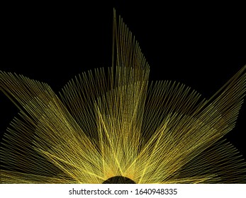 Abstract golden pattern on a black background. Vector stock  illustration for poster