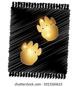 abstract golden pets foot