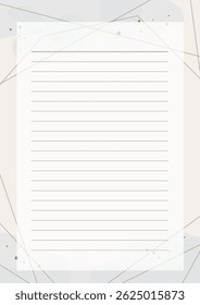 Abstract Golden Pink Polygonal Geometric Frame Note Printable Paper Sheet Or Document Vector Design
