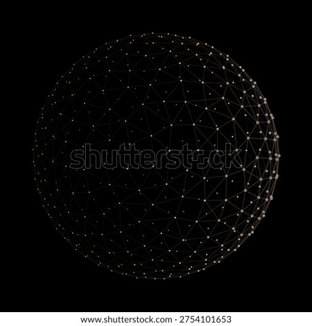 Abstract Golden Plexus Spheres Network Visualization