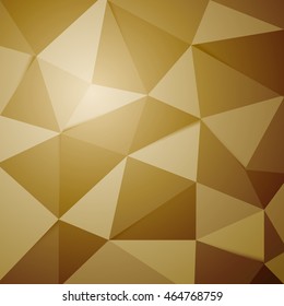 Abstract golden polygon triangle background, stock vector