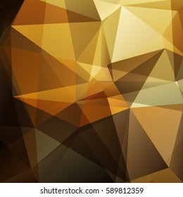 Abstract golden polygonal pattern with mosaic triangles. Design element for banners or wallpapers.