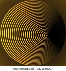 abstract golden Psychedelic Circles background. Modern digital art texture. Surreal circles pattern. Vector illustration
