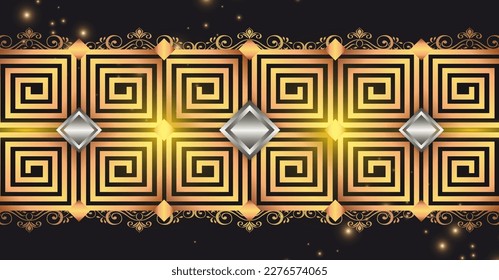 Abstract golden roman border background design