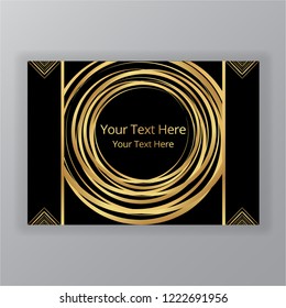 Abstract golden round elegant background, modern design fashion style, page template for web and print , posters and banners Art deco Art nuvo 