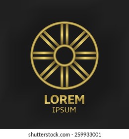 Abstract golden round emblem for your company