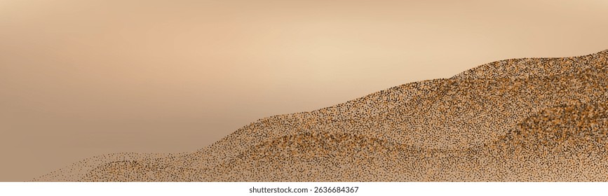 Abstract golden sand dunes landscape.Contrasting ridges and  flowing landscapes.