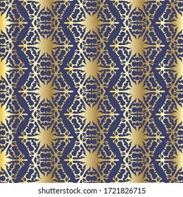 Abstract golden seamless pattern with ornament. Background for wallpaper