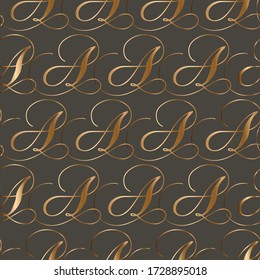 Abstract golden seamless pattern with ornament. Background for wallpaper