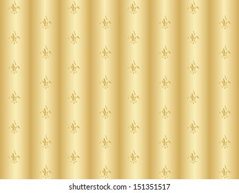 abstract golden seamless pattern with royal lilies