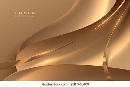 Abstract Golden Shapes And Lines Background