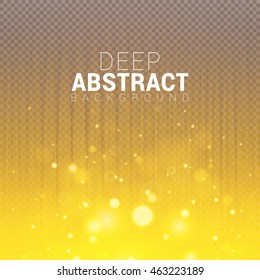 Abstract golden shining bokeh lights background. Magic glitter and sparkles. Isolated on a transparent background. With space for text. Vector illustration.