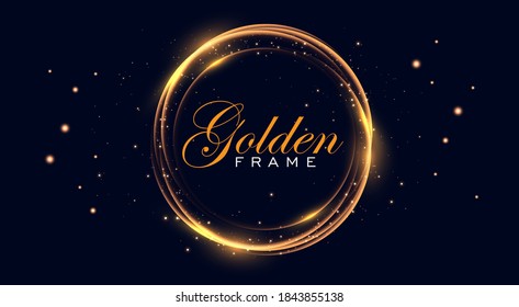Abstract golden shiny frame with sparkles
