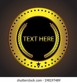 abstract golden sign isolated on dark background