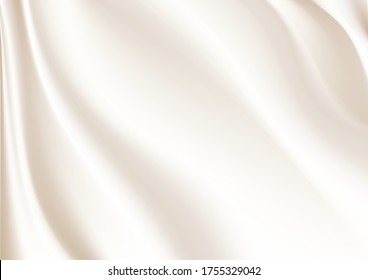 Abstract golden silk vector background luxury white cloth or liquid waveAbstract or white fabric texture background. Cloth soft wave. Creases of satin, silk, and Smooth elegant cotton.