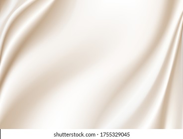 Resumen del fondo del vector de seda dorada paño blanco lujoso o ola líquidaFondo abstracto o textura de tela blanca  Ola suave de tela  Asas de satén  seda y algodón suave y elegante 